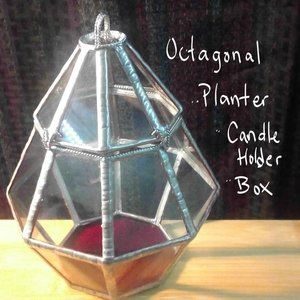 Stained Glass/Clear Octagonal Box